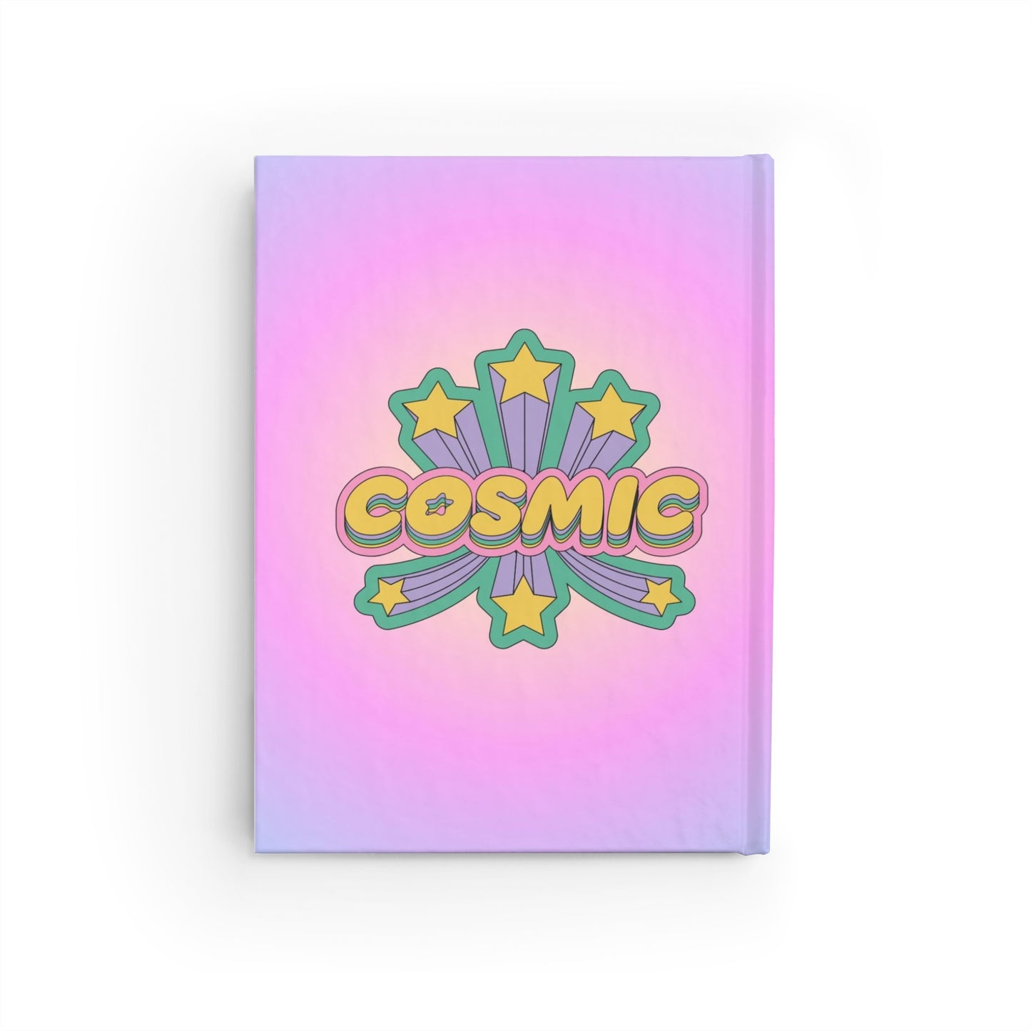 Cosmic Stars Hardback Journal — Pink Pastel Ruled Notebook
