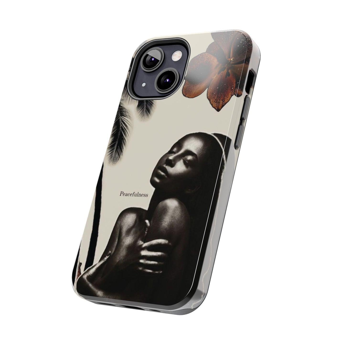 Tough Phone Case — "Peacefulness" Artistic Black Woman Floral Design
