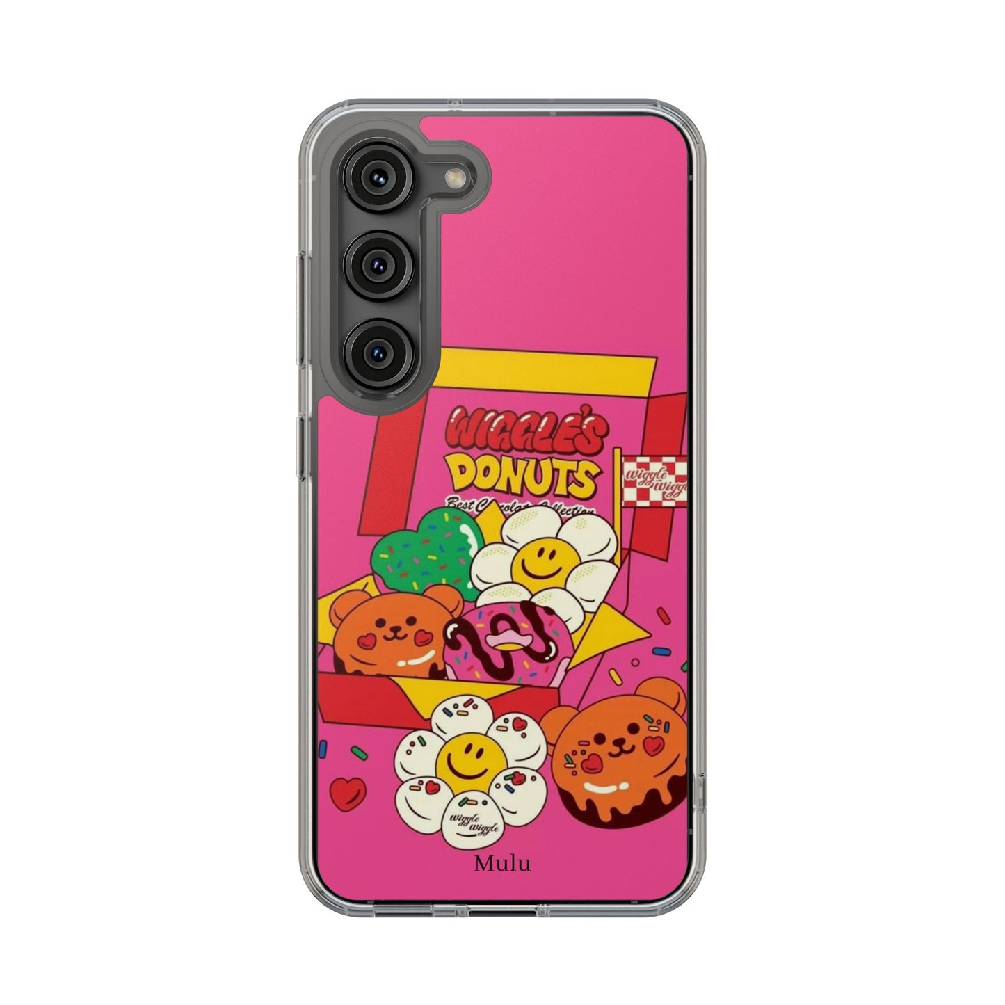Donut Box Cute Phone Case — Clear Impact‑Resistant iPhone Cover with Smiling Donuts