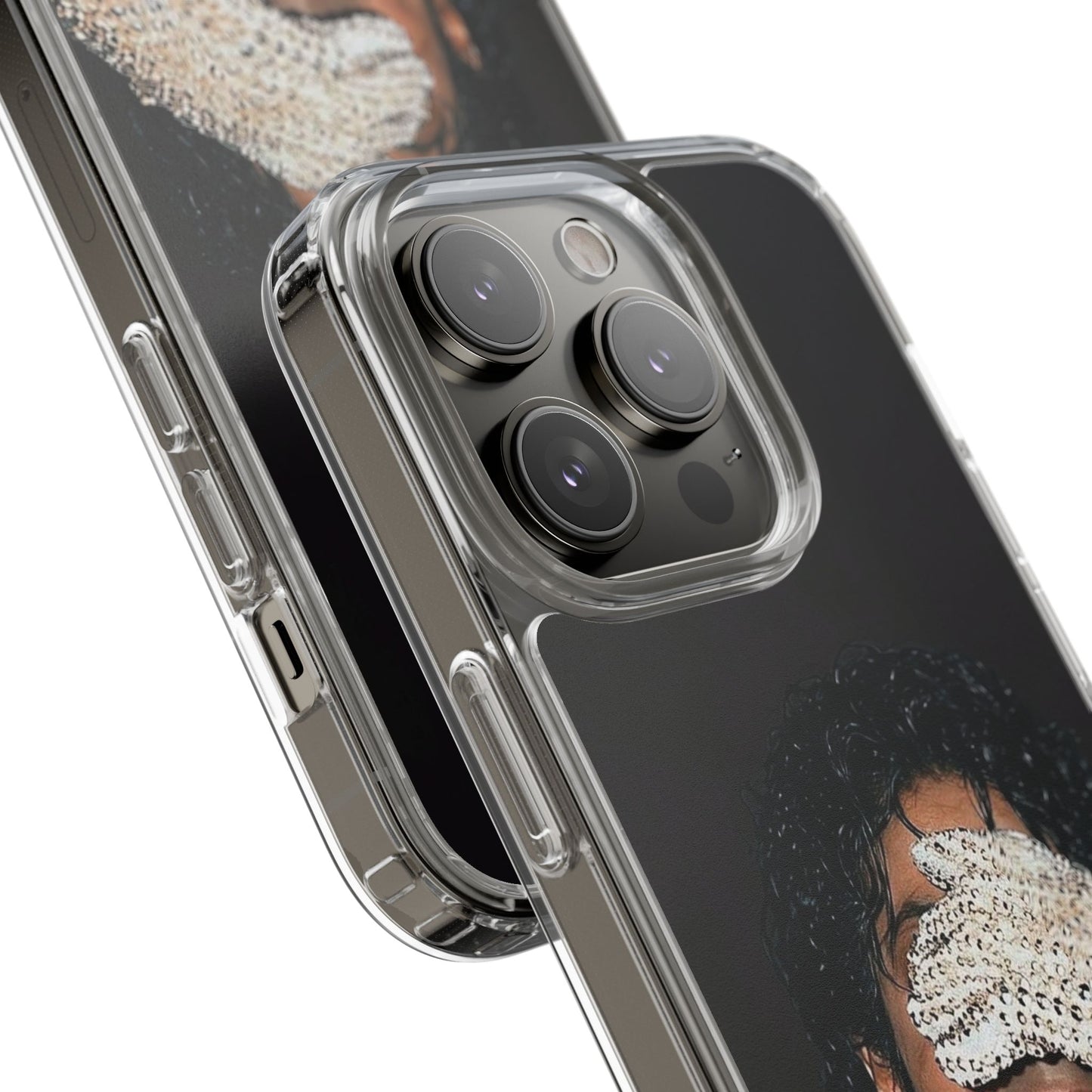 Michael Jackson Smiling Portrait Clear Phone Case — Retro Pop Icon Design