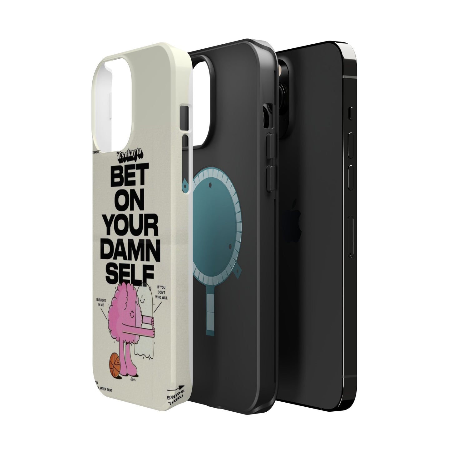 Magnetic Impact-Resistant Case — "Bet On Your Damn Self" Motivational Phone Cover