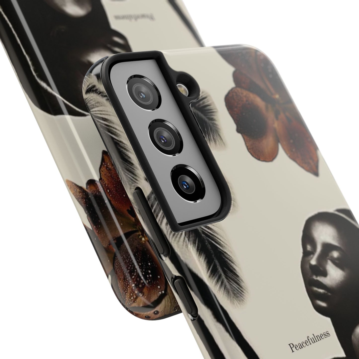 Tough Phone Case — "Peacefulness" Artistic Black Woman Floral Design