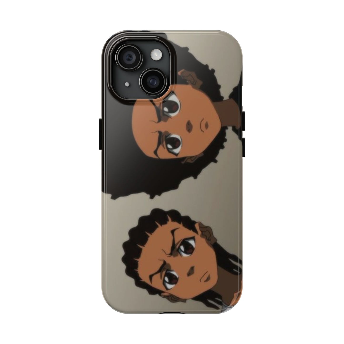 Tough Phone Case — Afro Anime Duo Face Design, Protective Shockproof Cover