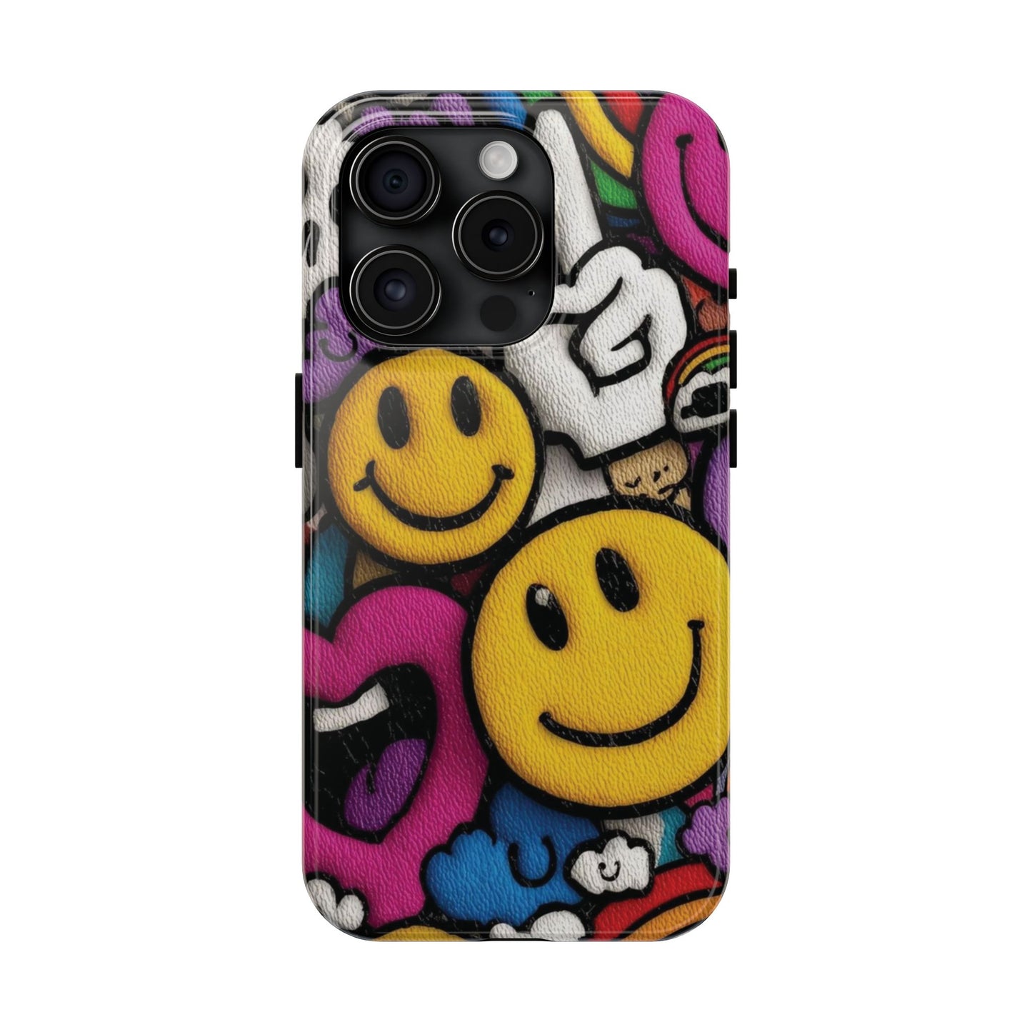 Smiley Graffiti Tough Phone Case – Colorful Urban Art Protection