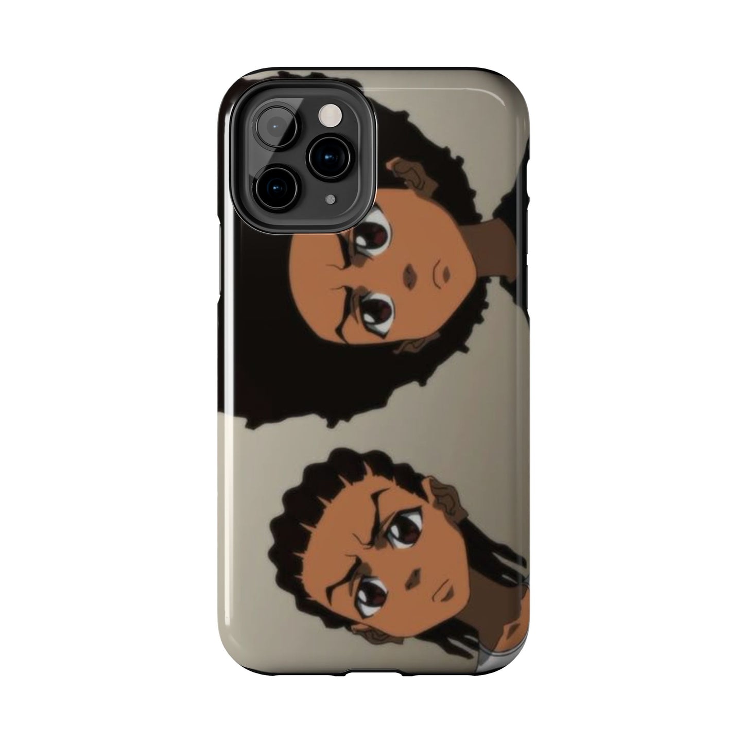 Tough Phone Case — Afro Anime Duo Face Design, Protective Shockproof Cover