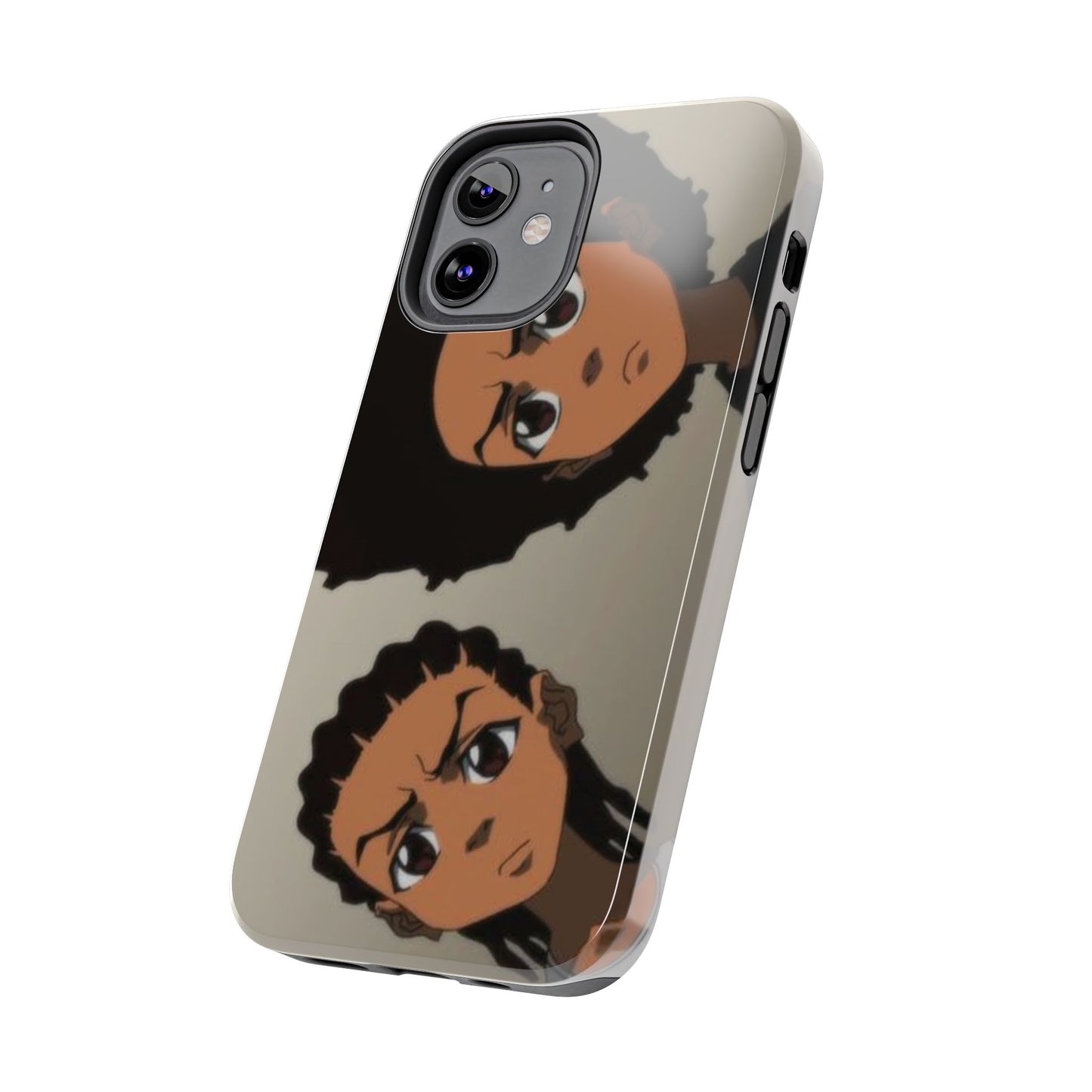 Tough Phone Case — Afro Anime Duo Face Design, Protective Shockproof Cover