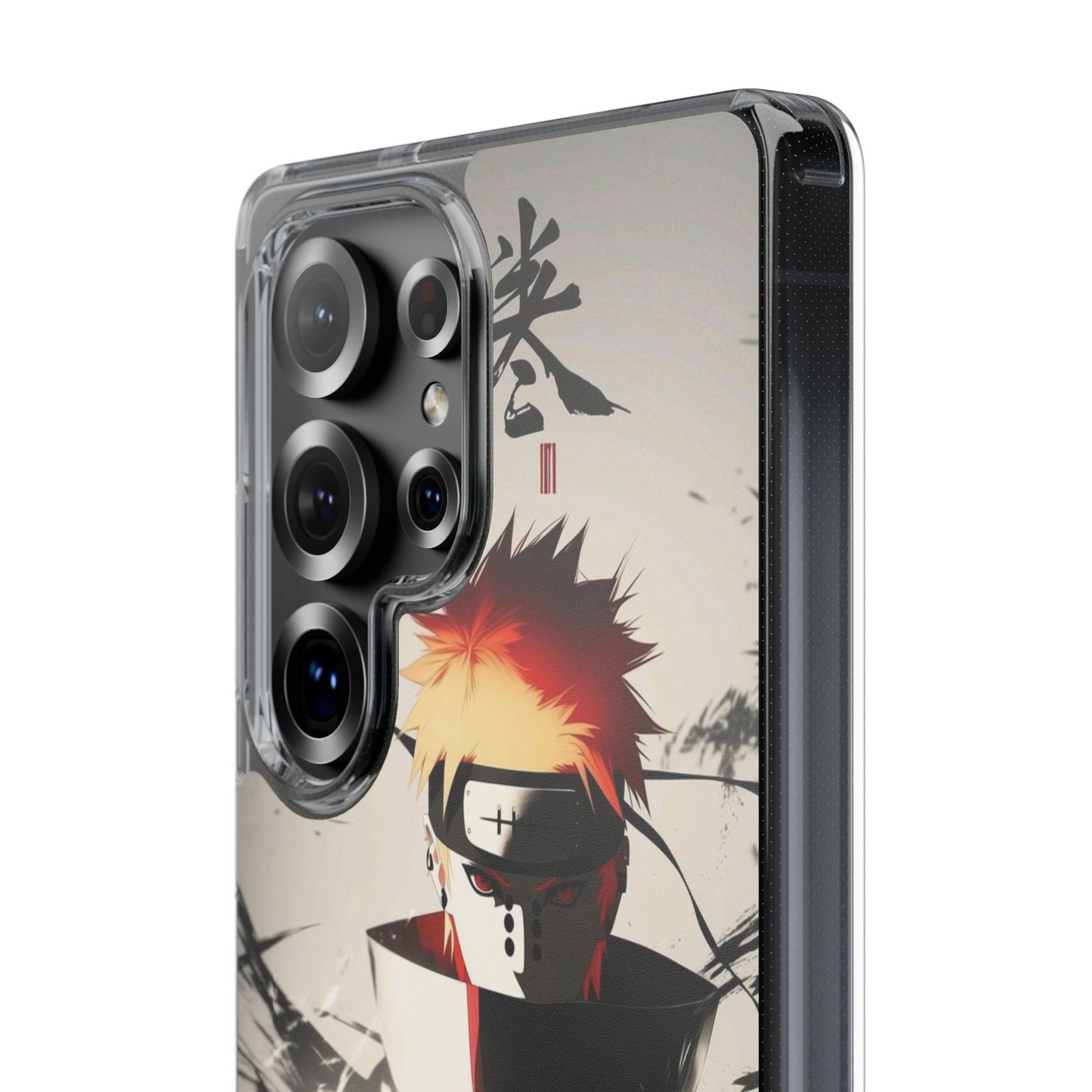 Clear Impact-Resistant Phone Case — Anime Akatsuki Shadow Design