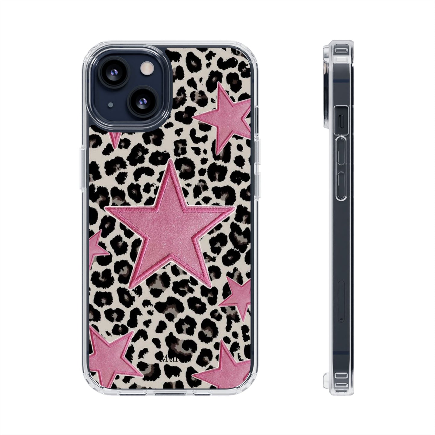 Pink Star Leopard Clear Impact Phone Case