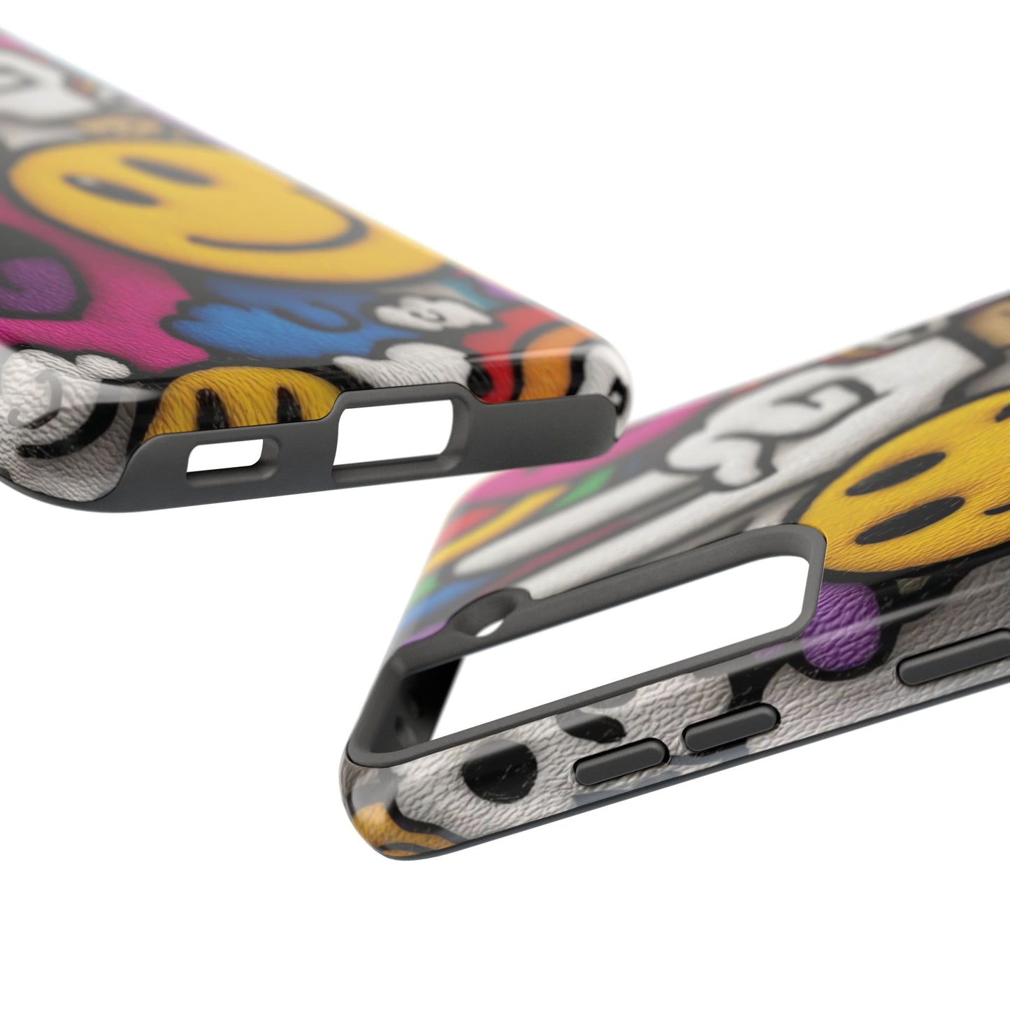 Smiley Graffiti Tough Phone Case – Colorful Urban Art Protection