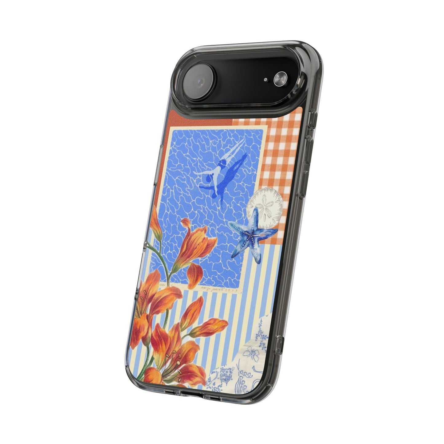 Floral Patchwork Clear Impact-Resistant Phone Case