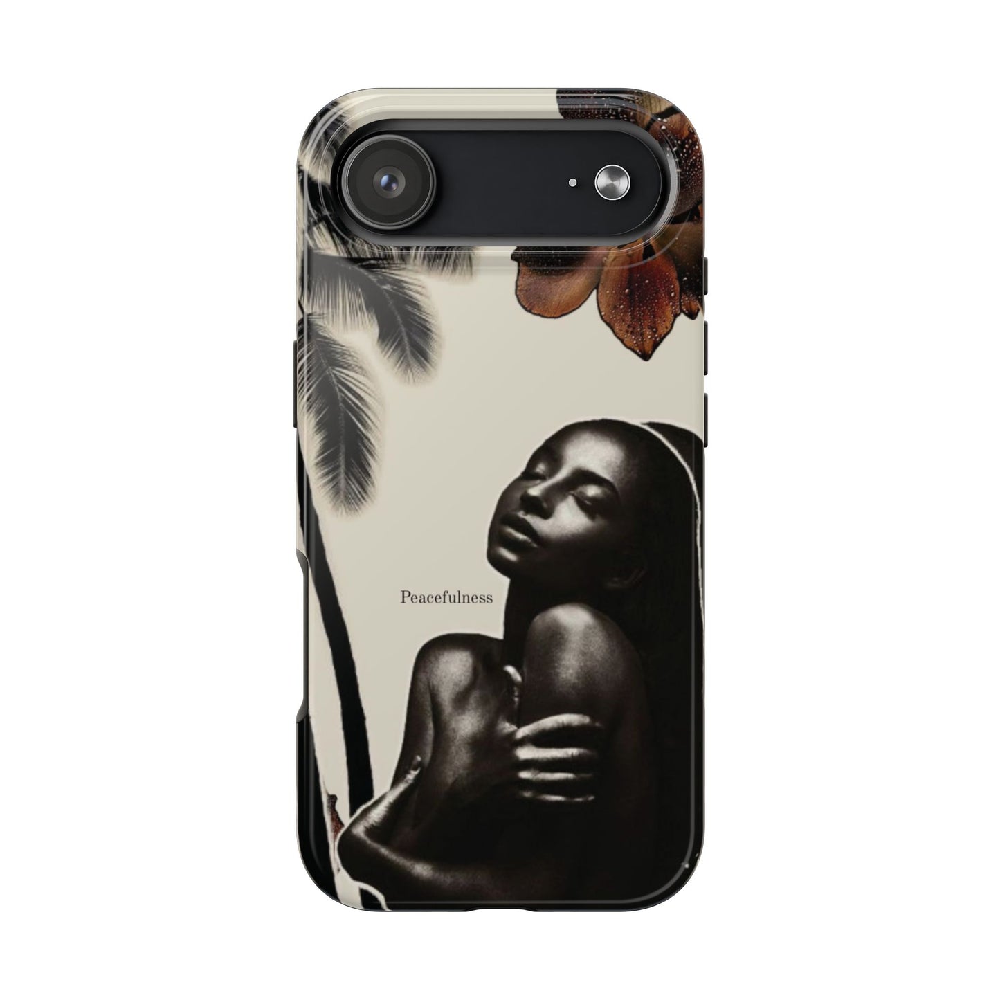 Tough Phone Case — "Peacefulness" Artistic Black Woman Floral Design