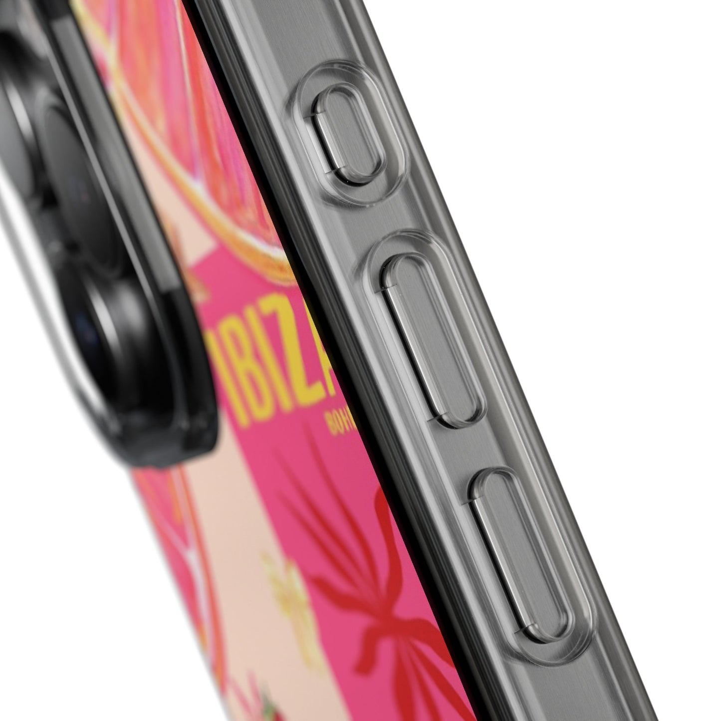 Clear Impact Phone Case — Pink Ibiza Citrus Floral Design