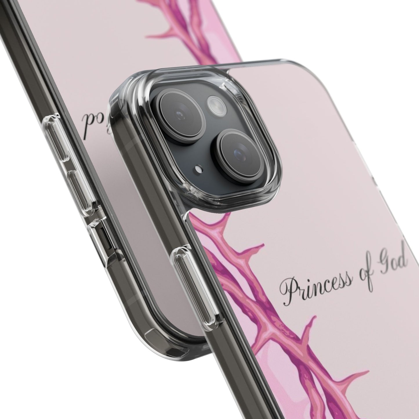 Phone Case — "Princess of God" Pink Crown of Thorns Clear Impact-Resistant Case