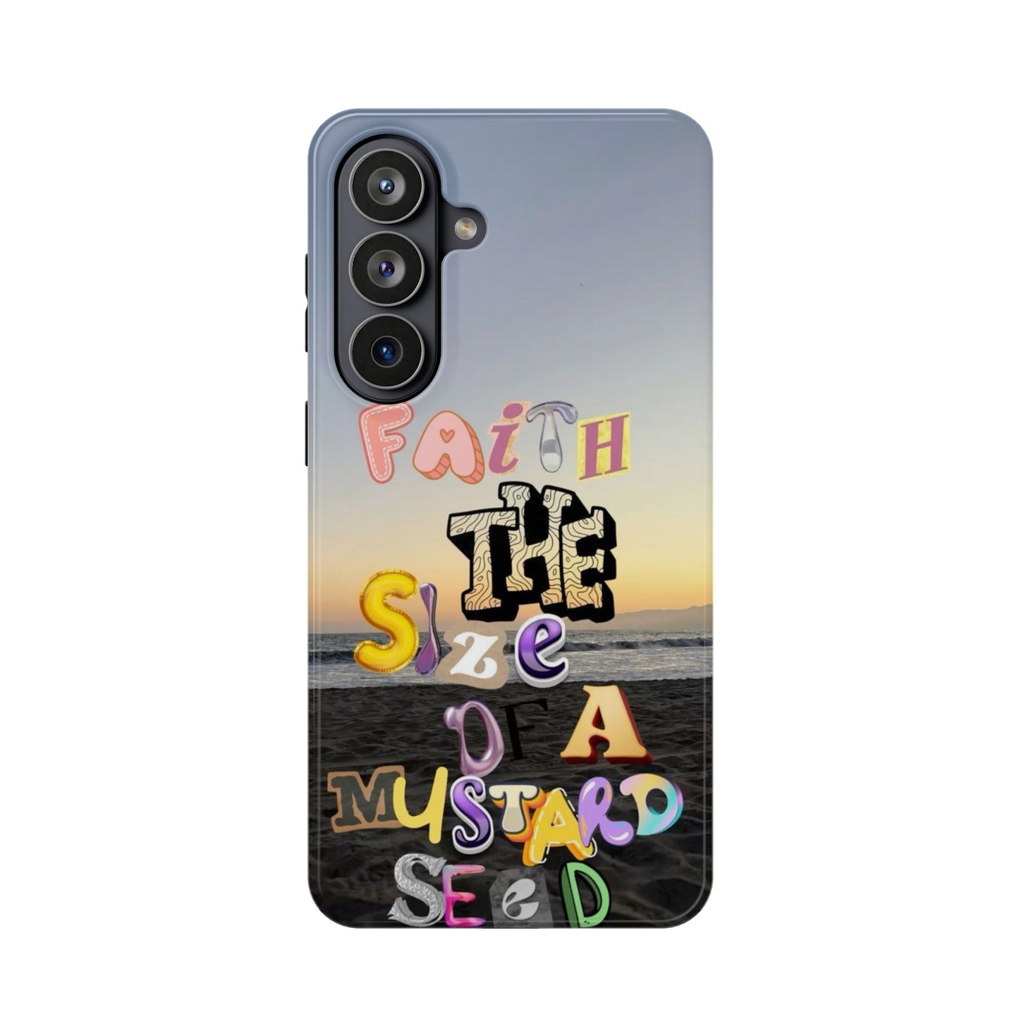 Magnetic Impact-Resistant Phone Case — "Faith the Size of a Mustard Seed" Sunset Design