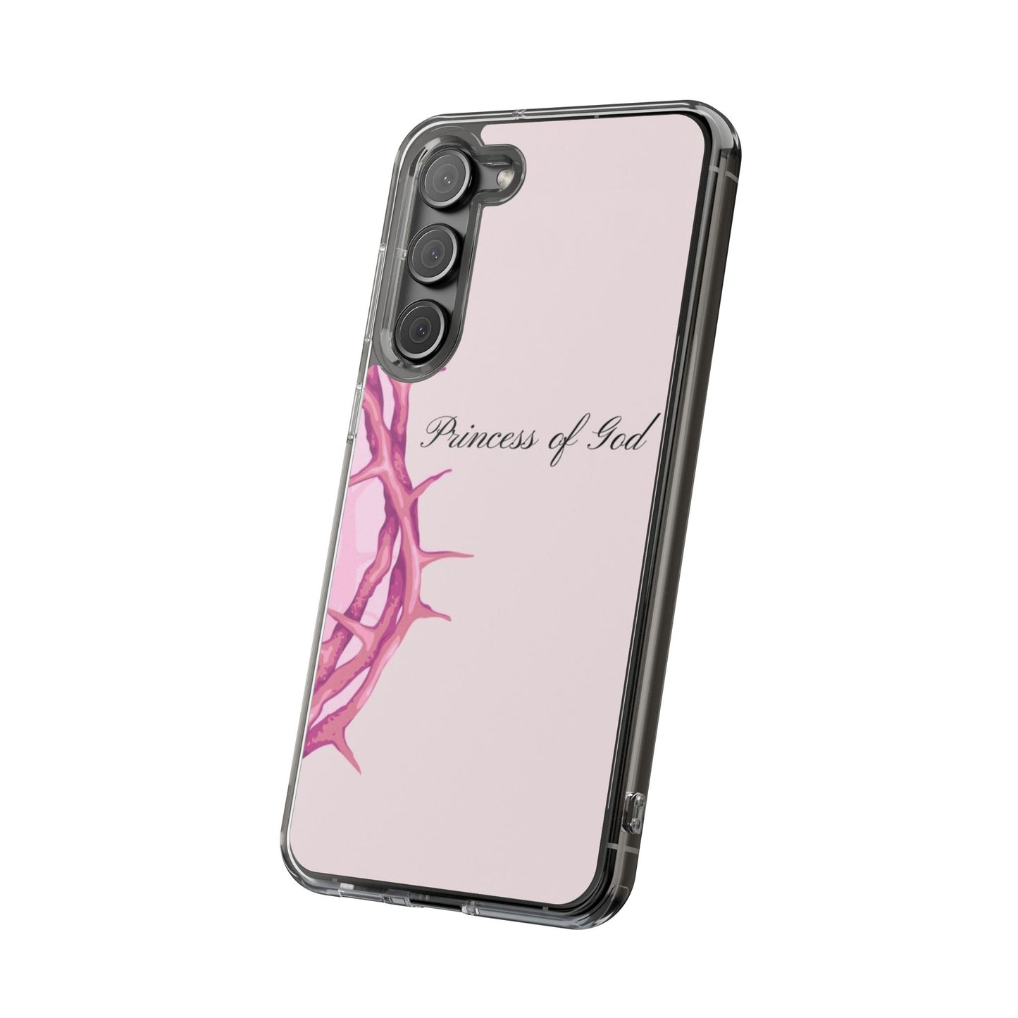 Phone Case — "Princess of God" Pink Crown of Thorns Clear Impact-Resistant Case