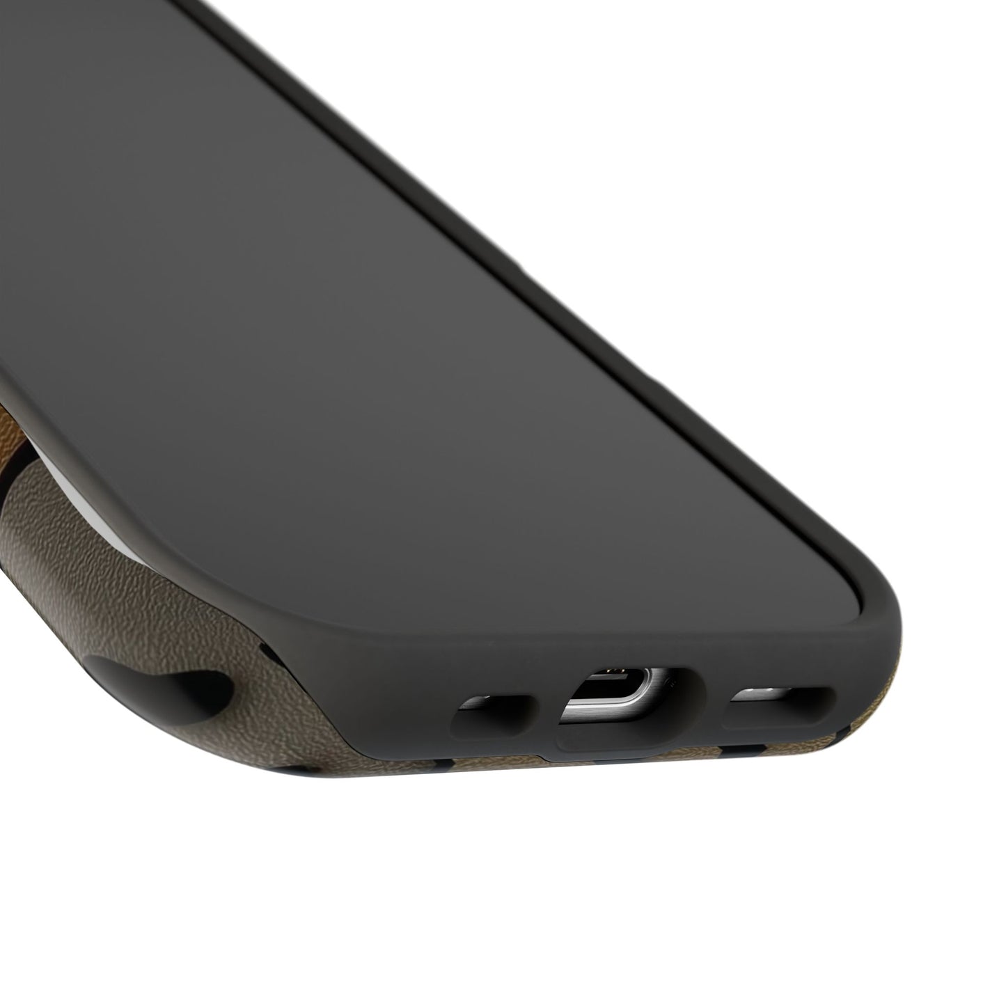 Magnetic Impact-Resistant Case — Brown Smiley Tile Phone Cover