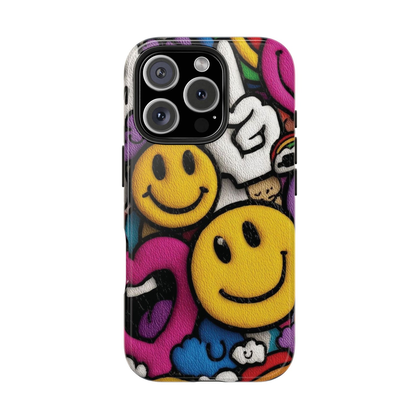 Smiley Graffiti Tough Phone Case – Colorful Urban Art Protection