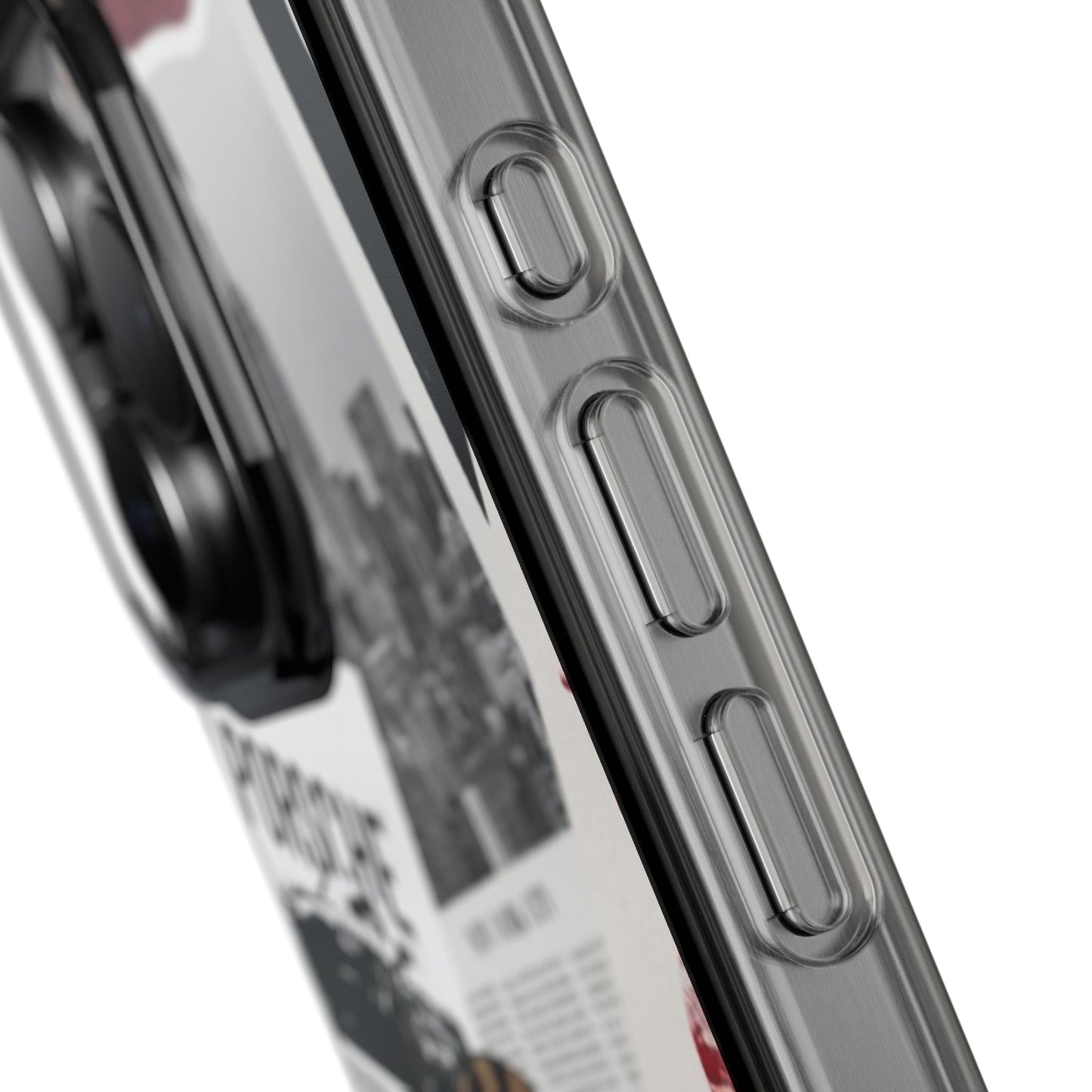 Clear Impact-Resistant Phone Case — Collage Luxury Leopard & Vintage Car Design