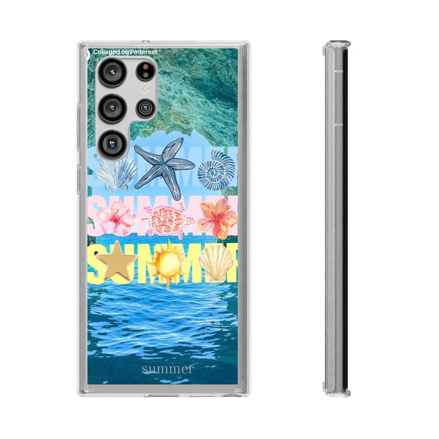 Clear Summer Beach Phone Case — Impact‑Resistant Tropical Design