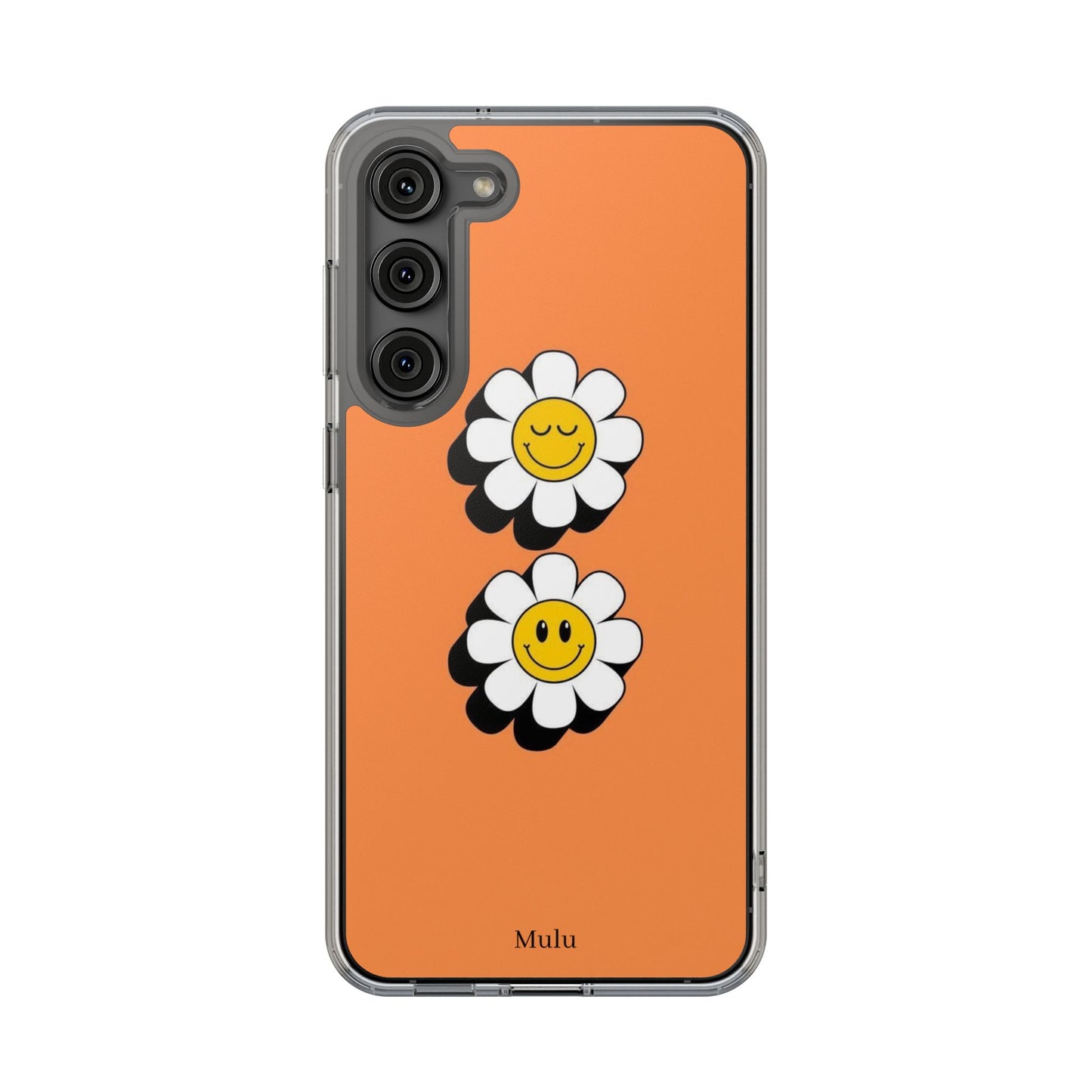 Phone Case — Orange Smiley Daisy Clear Impact‑Resistant Case