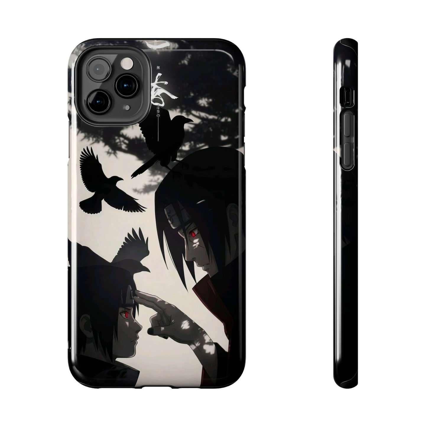 Anime Raven Silhouette Phone Case — Dark Red Eye Tough Protective Case