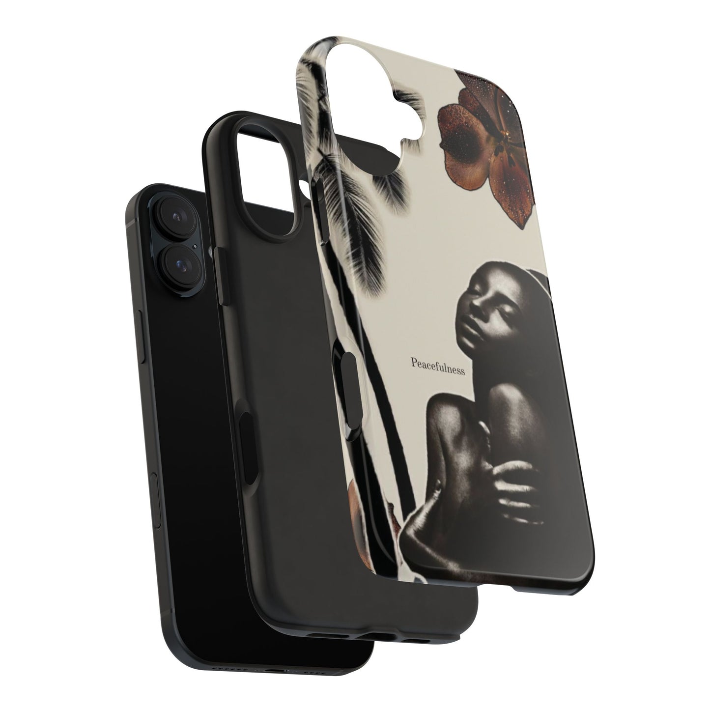 Tough Phone Case — "Peacefulness" Artistic Black Woman Floral Design