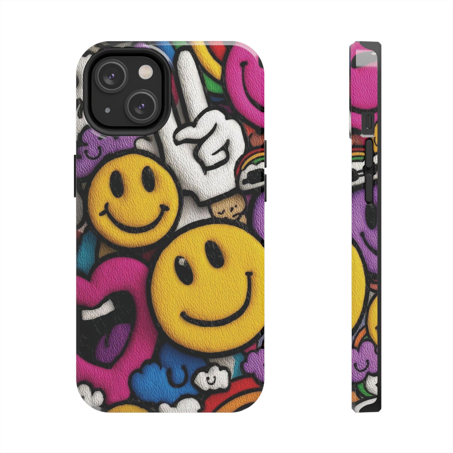 Smiley Graffiti Tough Phone Case – Colorful Urban Art Protection
