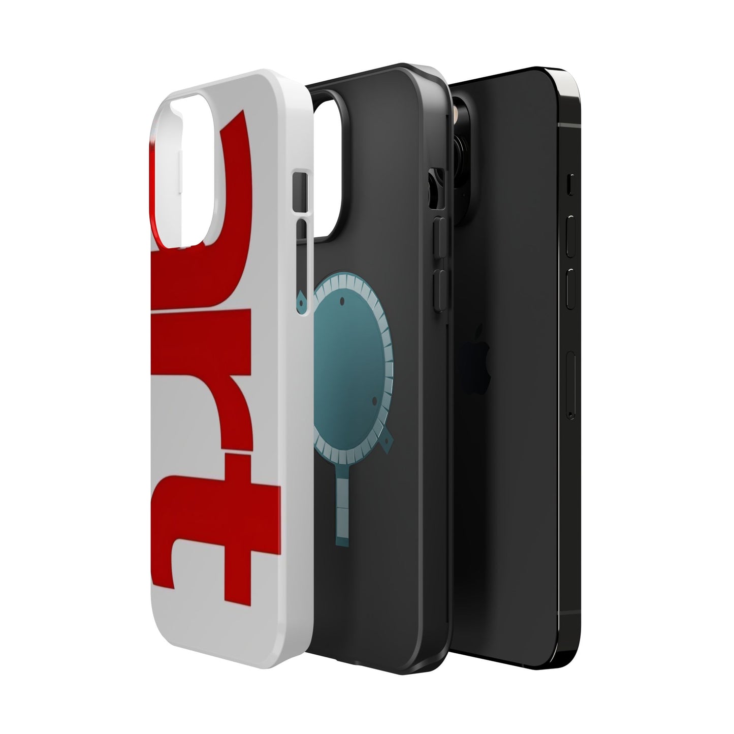 Magnetic Impact-Resistant Phone Case — Bold Red Typographic Design