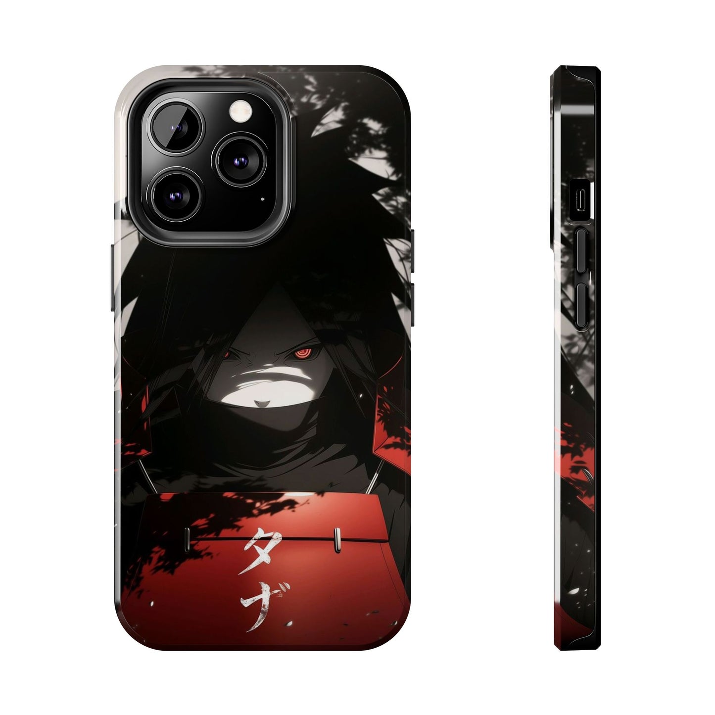 Anime Dark Ninja Phone Case — Red Eye Silhouette Tough Phone Case