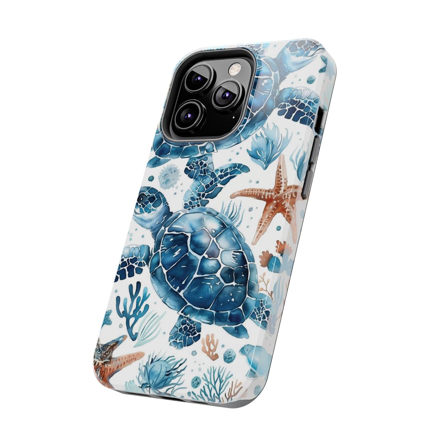Sea Turtle Tough Phone Case — Blue Ocean Marine Life Protective Cover
