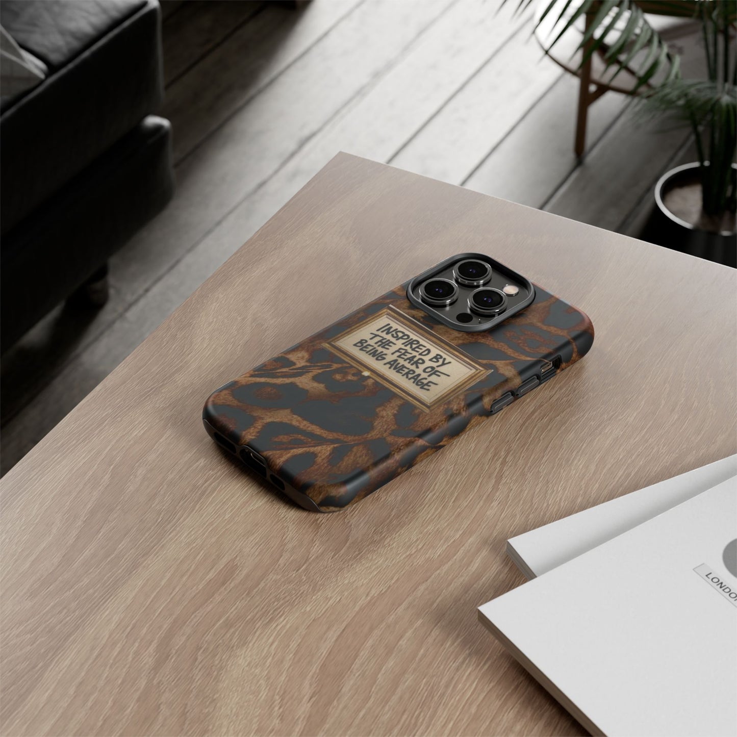 Leopard 'Inspired by the Fear of Being Average' Phone Case