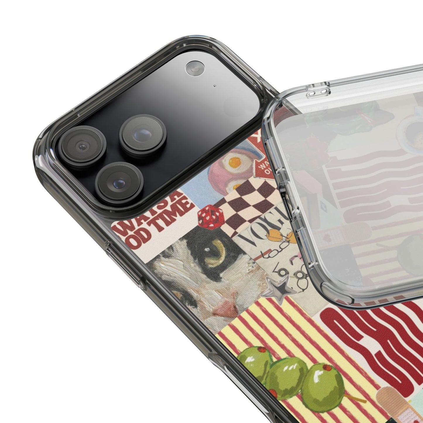 Collage Vintage Aesthetic Clear Impact-Resistant Phone Case