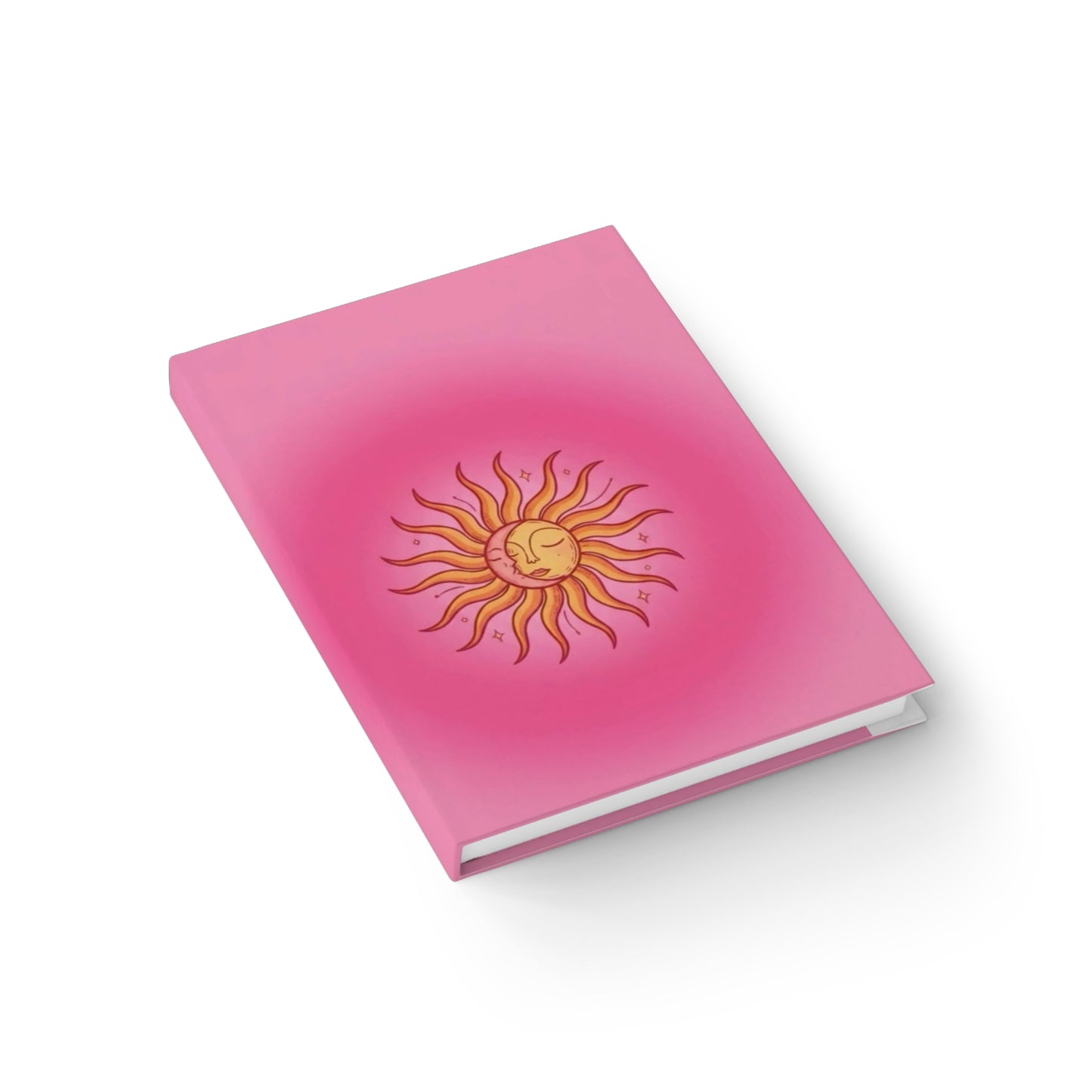 Pink Sunburst Journal — Ruled Lined Notebook for Wellness & Gratitude