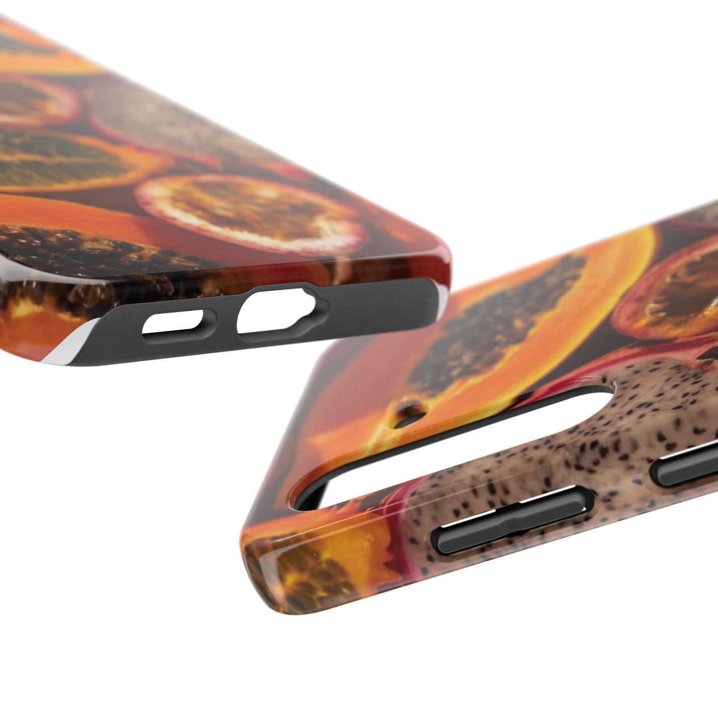 Tropical Fruit Tough Phone Case — Papaya & Dragon Fruit Design