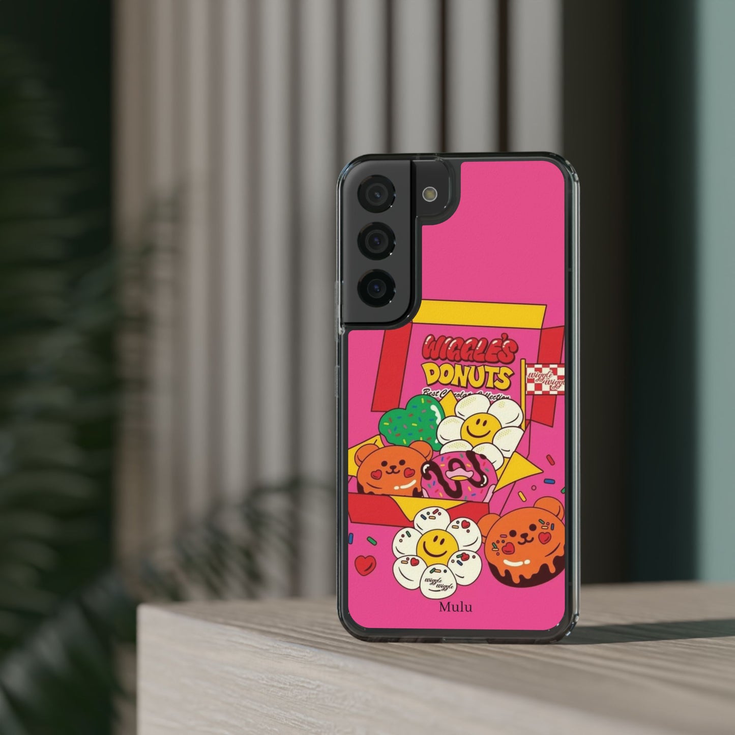 Donut Box Cute Phone Case — Clear Impact‑Resistant iPhone Cover with Smiling Donuts