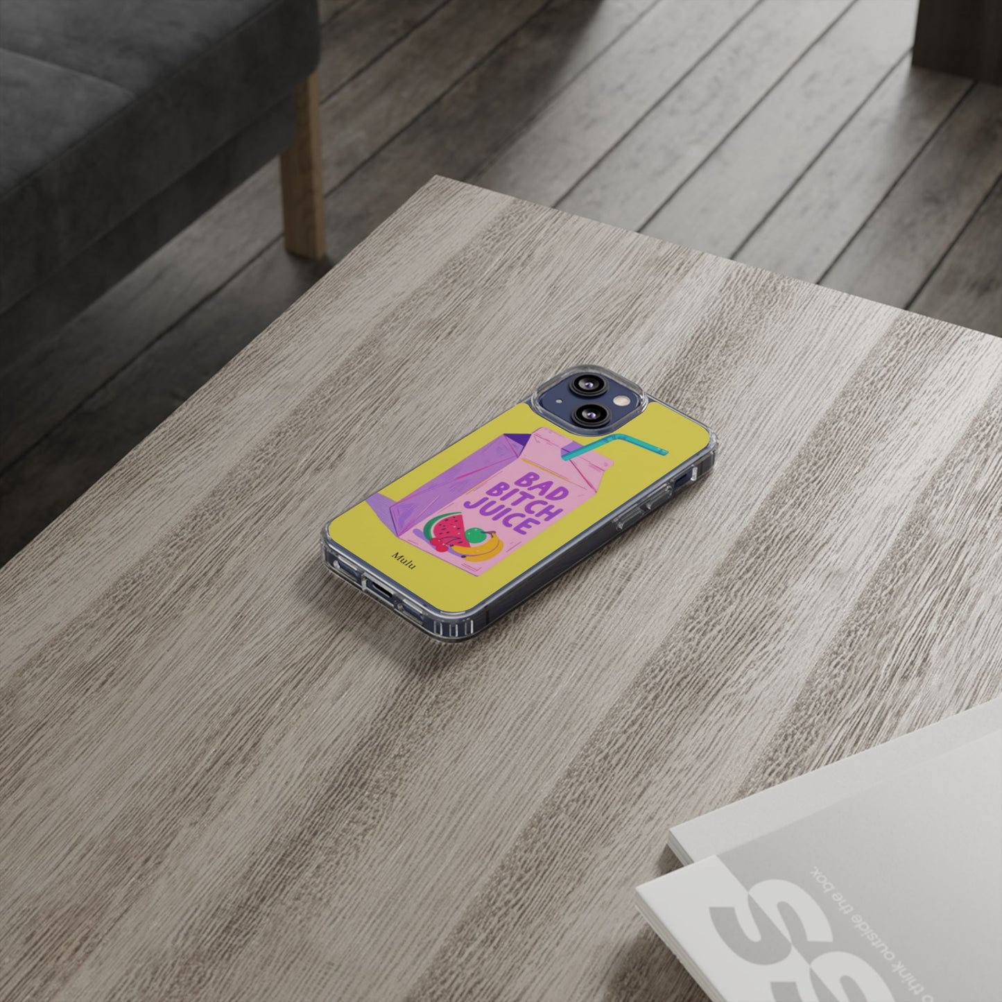 Clear Impact-Resistant Phone Case — "Bad Bitch Juice" Cartoon Juice Box Design