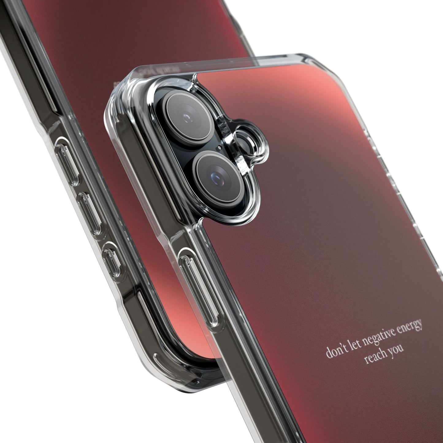 Clear Magnetic Phone Case — "don't let negative energy reach you" Gradient Protective Cover