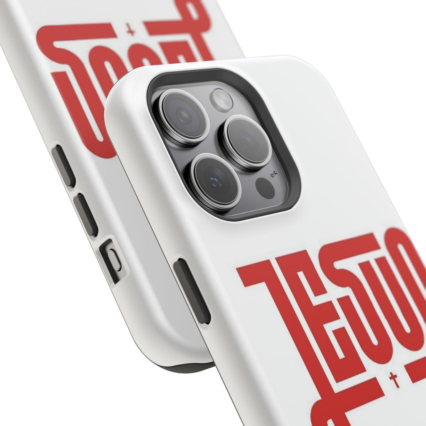 Jesus Magnetic Impact‑Resistant Phone Case — Bold Red Script Christian iPhone Cover
