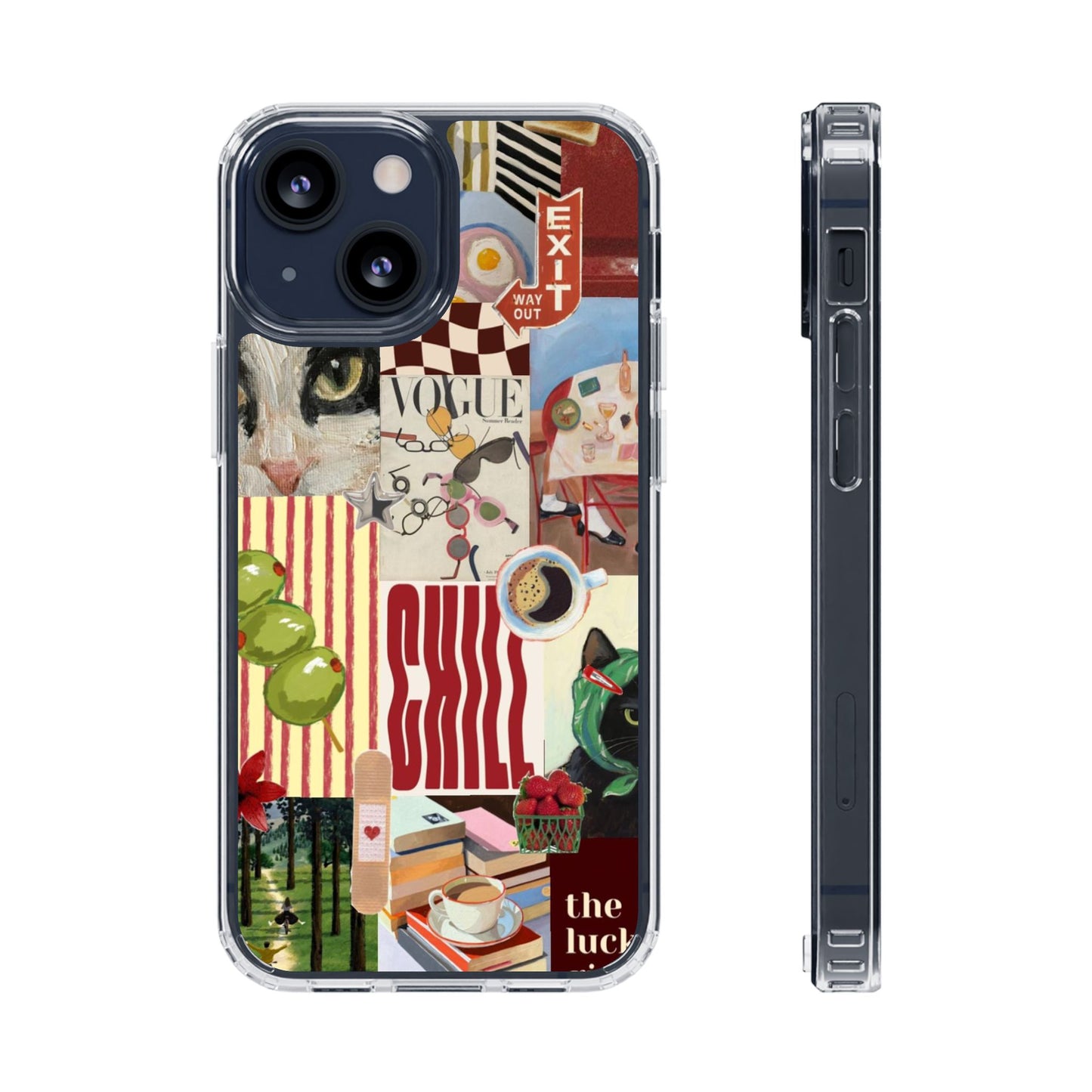Collage Vintage Aesthetic Clear Impact-Resistant Phone Case