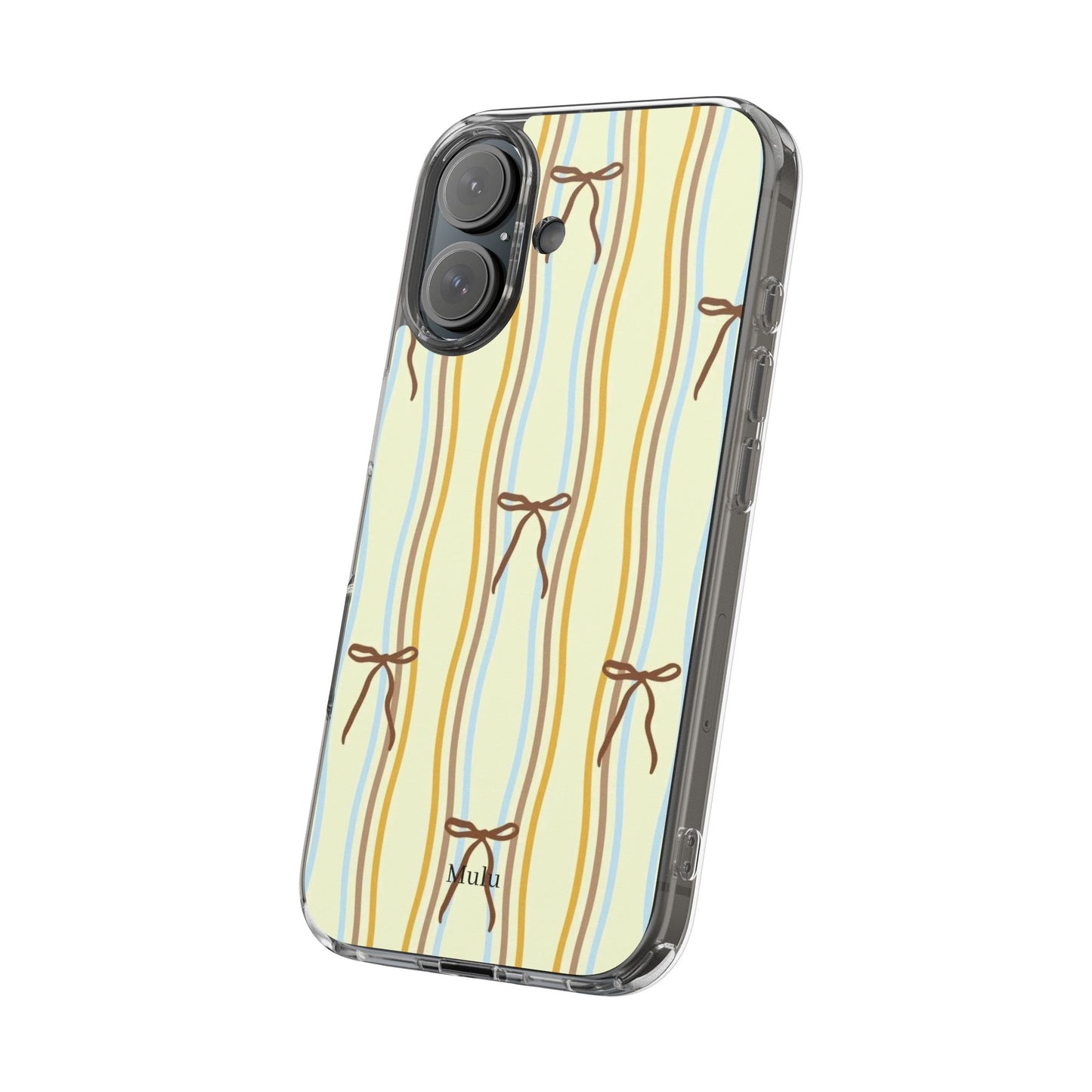 Ballet Ribbon Stripe Clear Impact Phone Case — Pastel Yellow Protective Cover