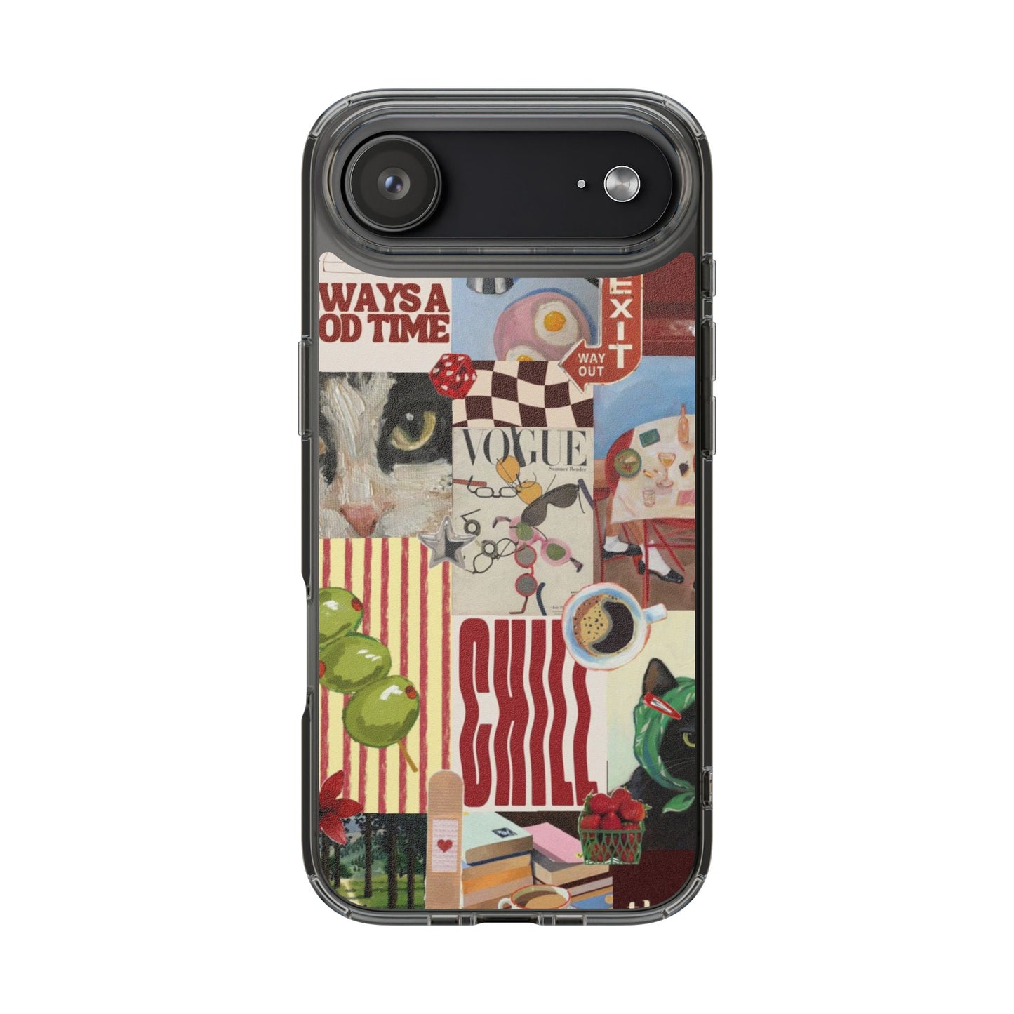 Collage Vintage Aesthetic Clear Impact-Resistant Phone Case