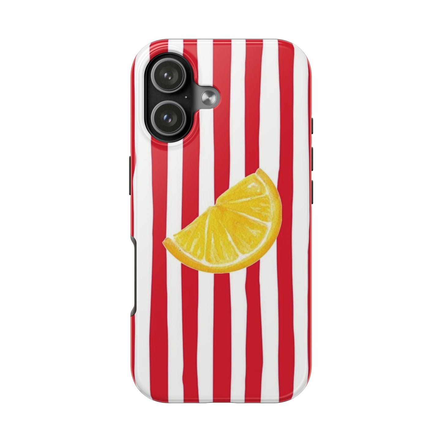 Lemon Slice Red & White Stripe Tough Phone Case