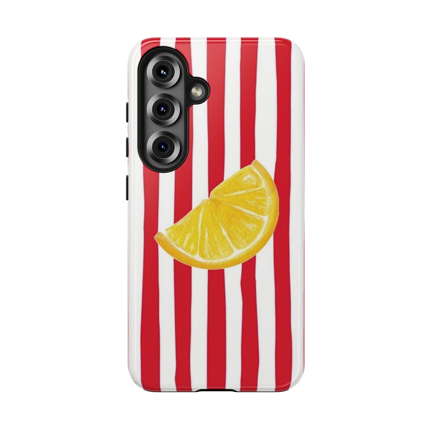 Lemon Slice Red & White Stripe Tough Phone Case