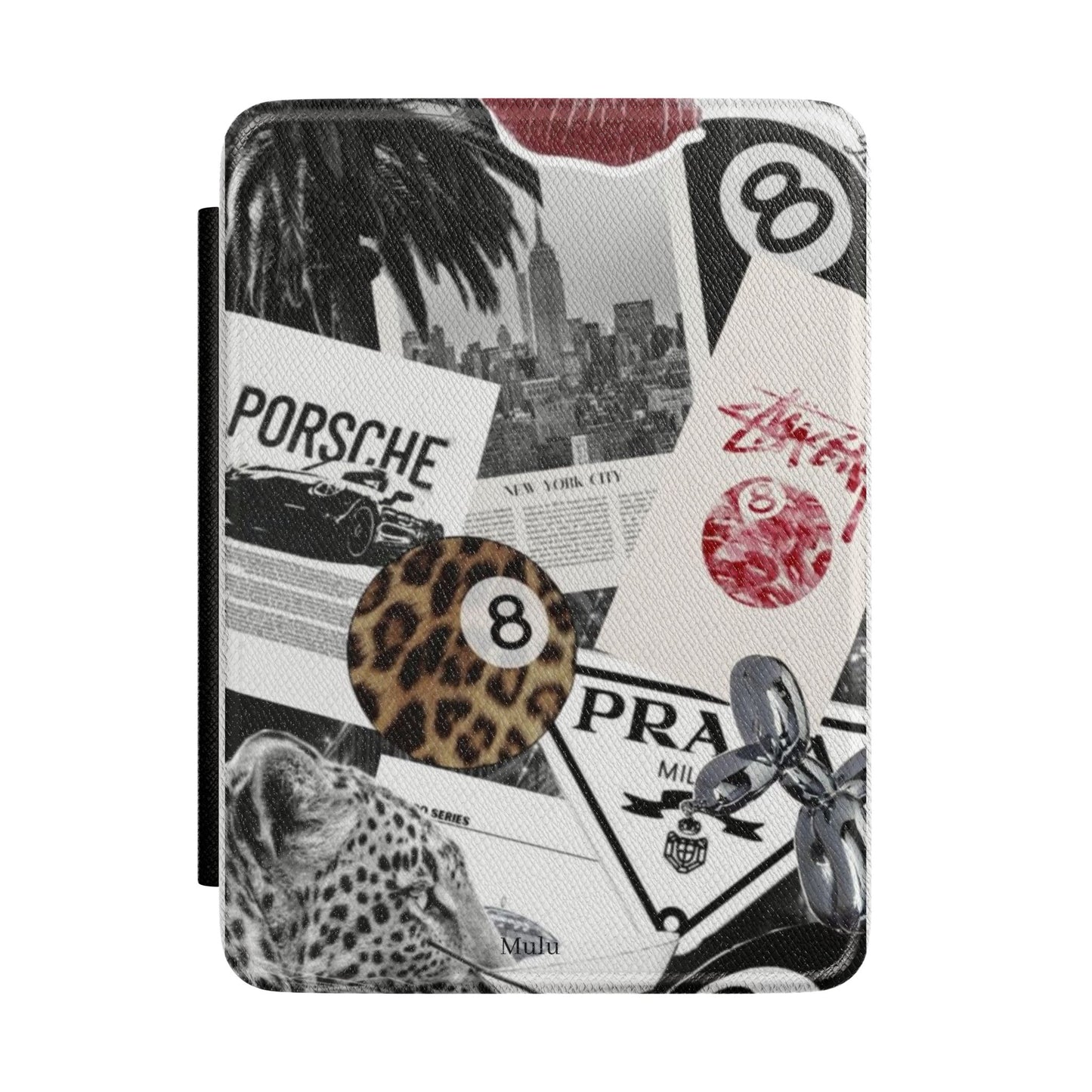 Kindle Case – Vintage Collage Fashion Print with Leopard & Luxury Logos