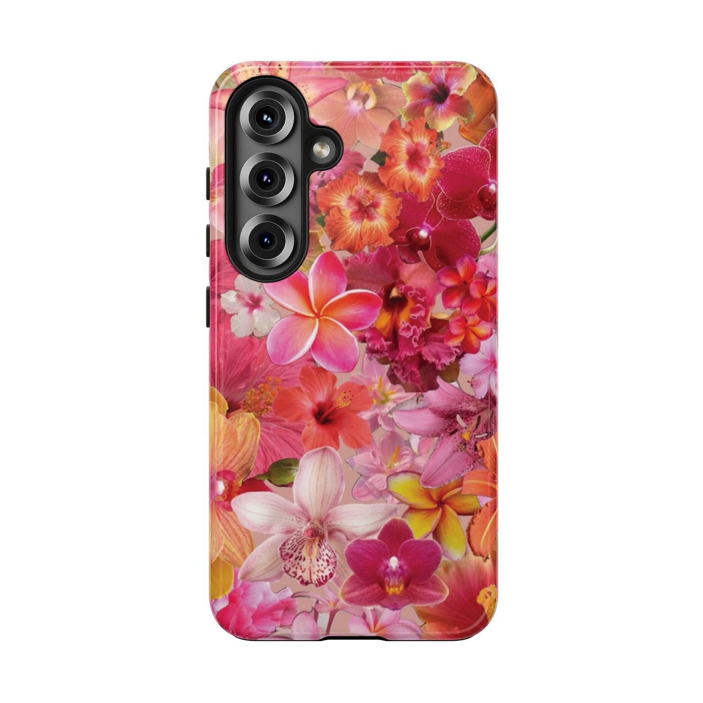 Tough Phone Case — Pink Tropical Floral Orchids Phone Cover