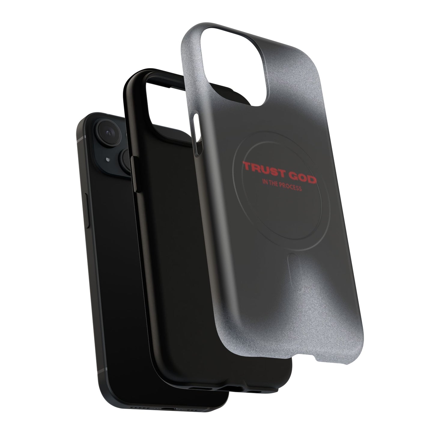 MagSafe Phone Case — "Trust God in the Process" Black Magnetic Tough Case