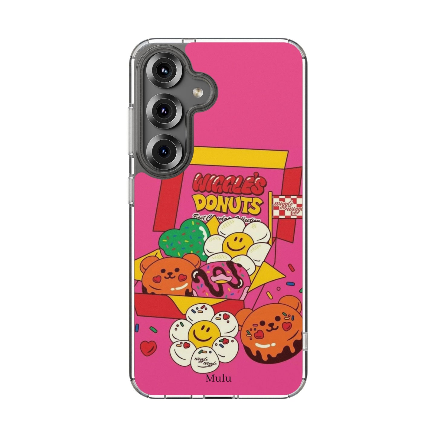Donut Box Cute Phone Case — Clear Impact‑Resistant iPhone Cover with Smiling Donuts