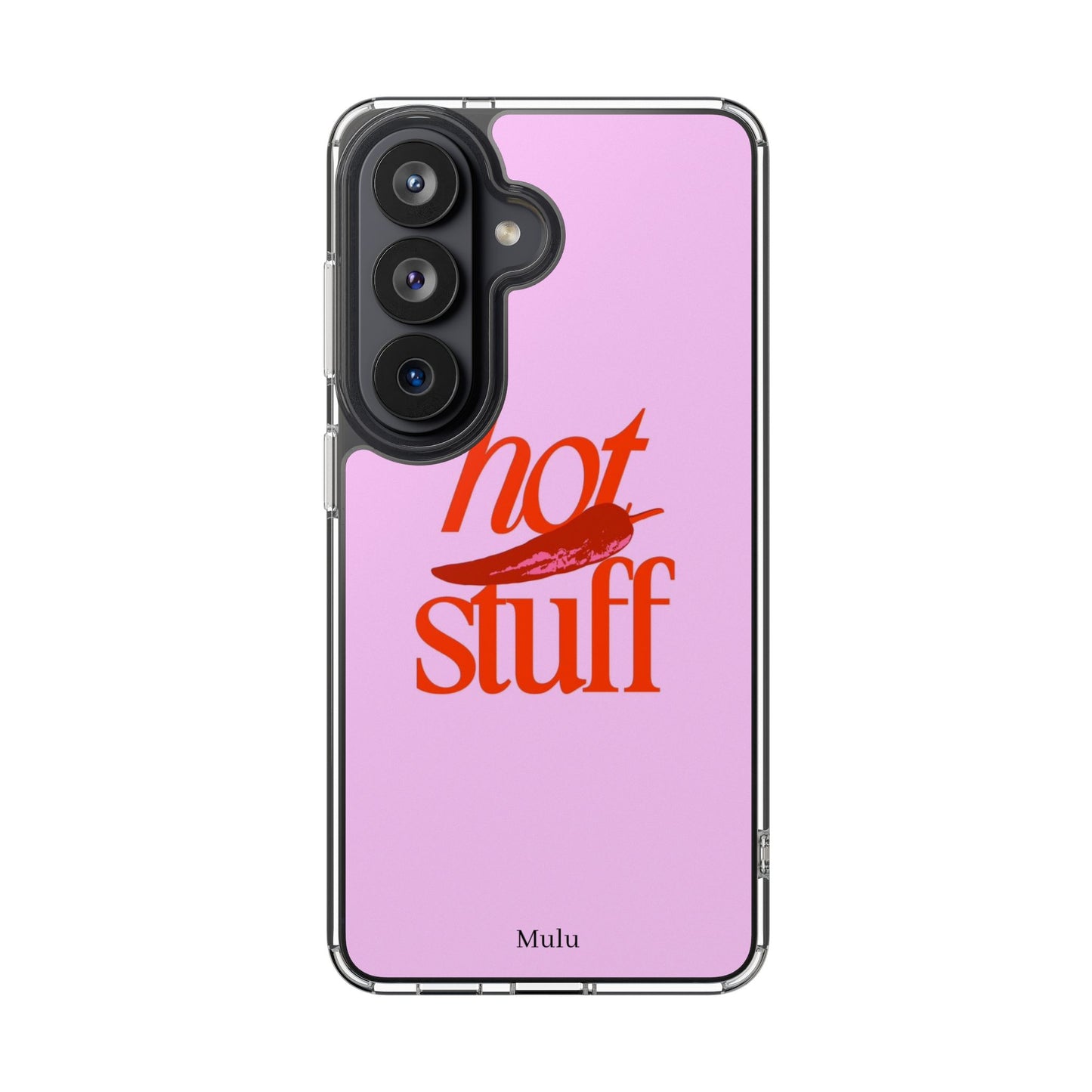 Hot Stuff Clear Impact Phone Case — Pink Retro Typography iPhone Cover