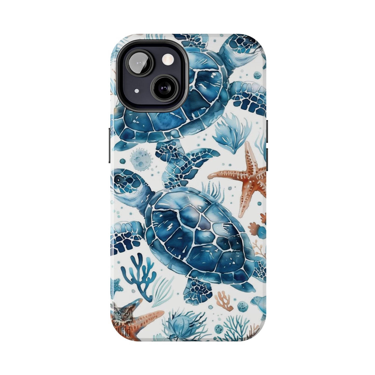 Sea Turtle Tough Phone Case — Blue Ocean Marine Life Protective Cover
