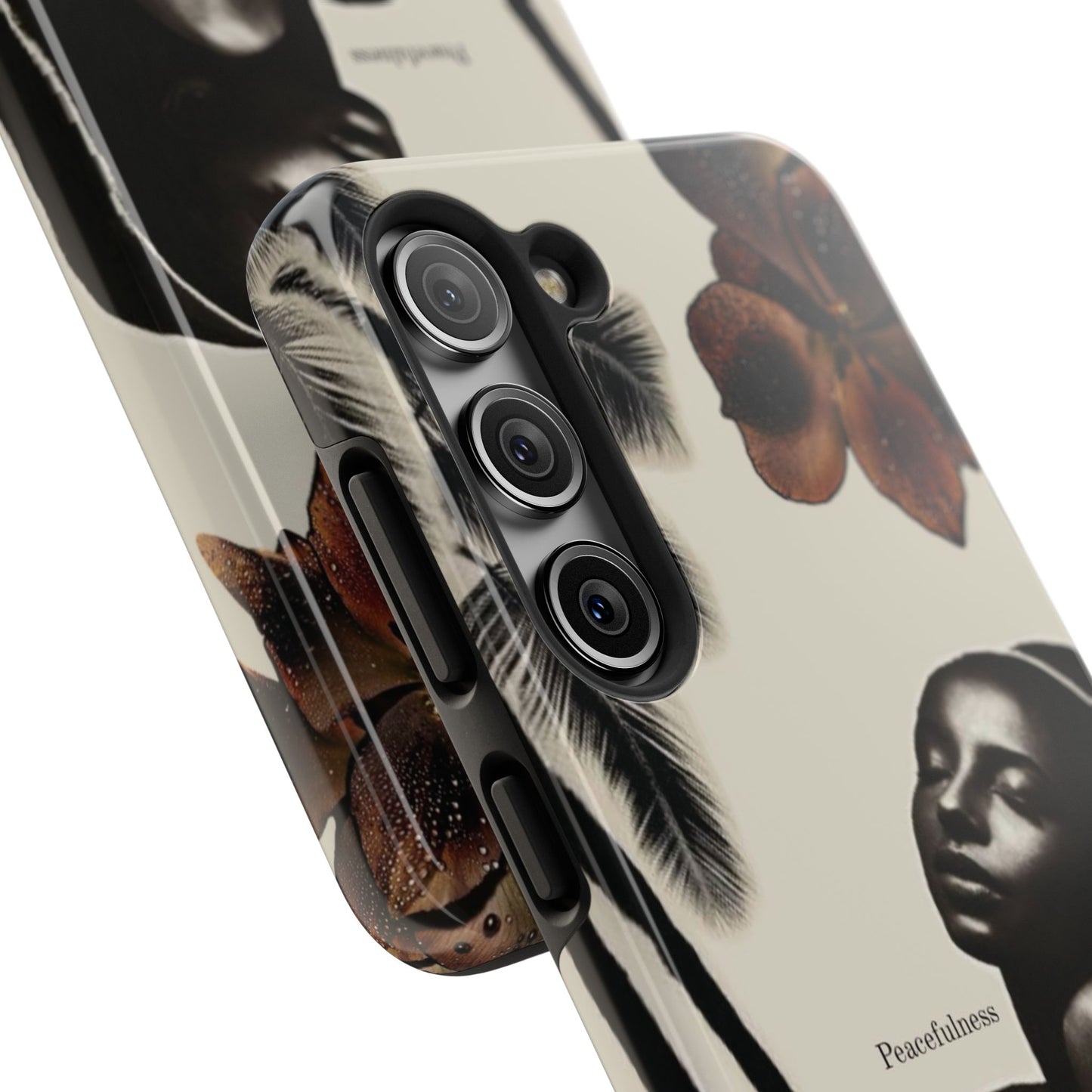 Tough Phone Case — "Peacefulness" Artistic Black Woman Floral Design